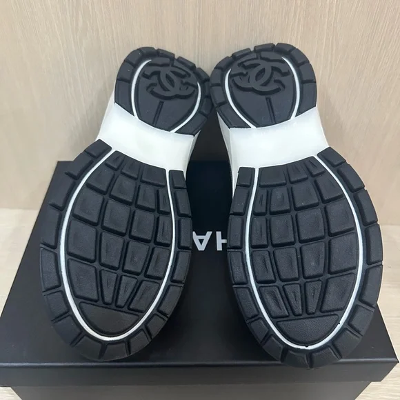 CHANEL White and Gold Sneakers - Picture 5 of 5